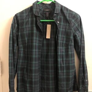 Plaid J. Crew Perfect Fit Button Down Size 0